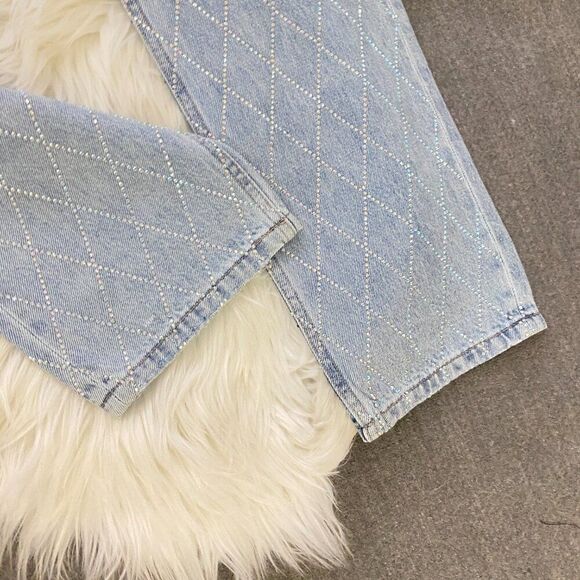 Zara Diamond Patterned Blue Jeans - Picture 6 of 8